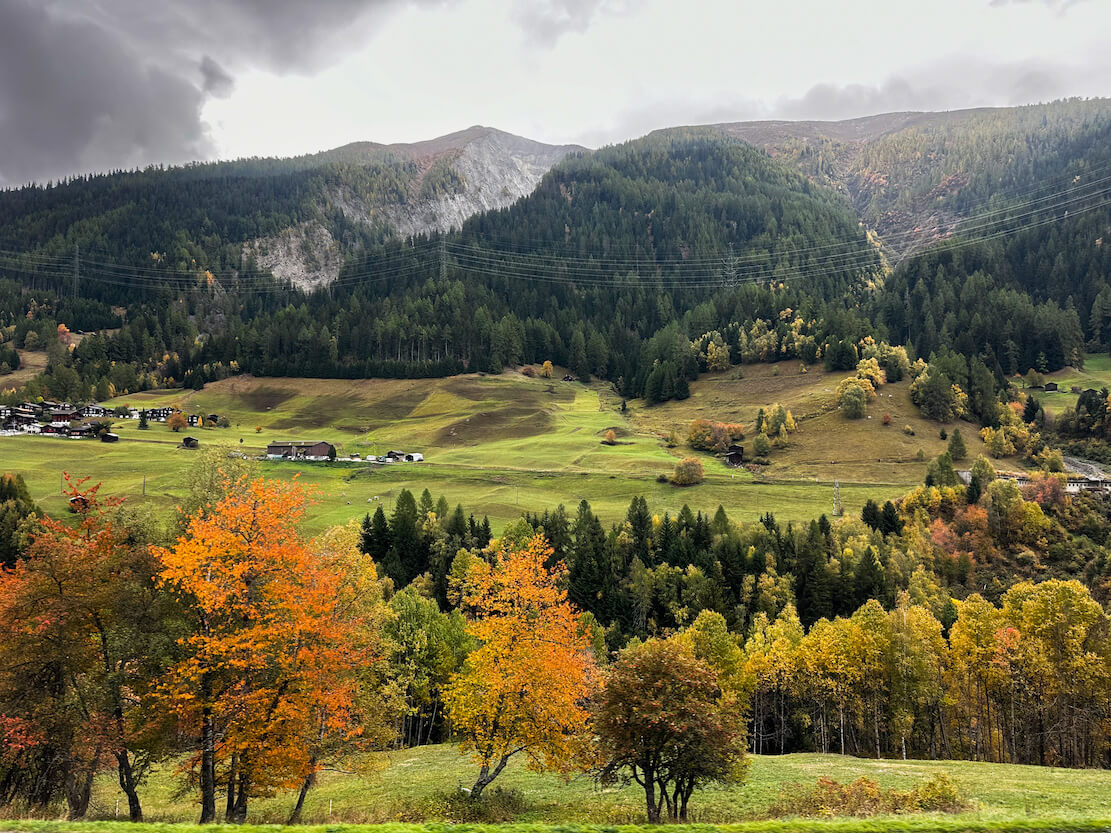 Autumn in the region of Brig Simplon in Switzerland.